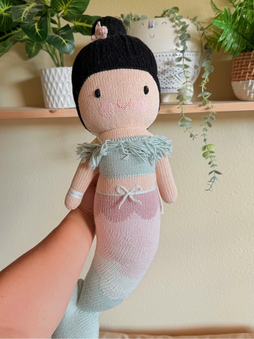 Cuddle+Kind Luna Mermaid Doll - Pink & Mint Knit Lovey